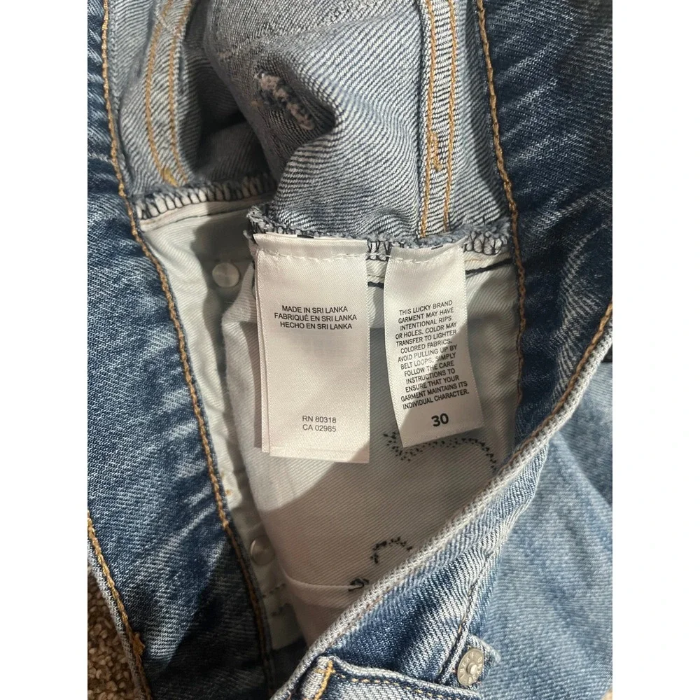 Lucky Brand Grateful Dead Denim Shorts Mens 30 Blue Patches Band Cutoff Raw Hem